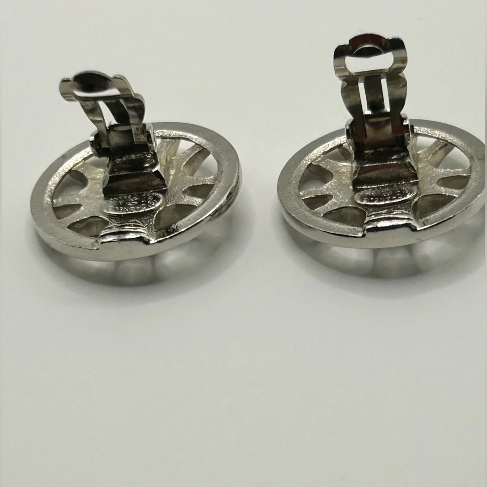 Chanel Silver Coco Mark Earrings